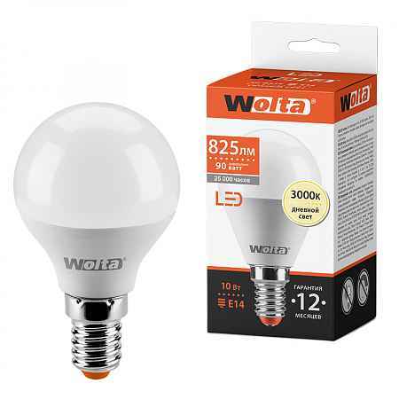 Лампа LED G45 10Вт 825Лм 3000К Е14 (РФ)