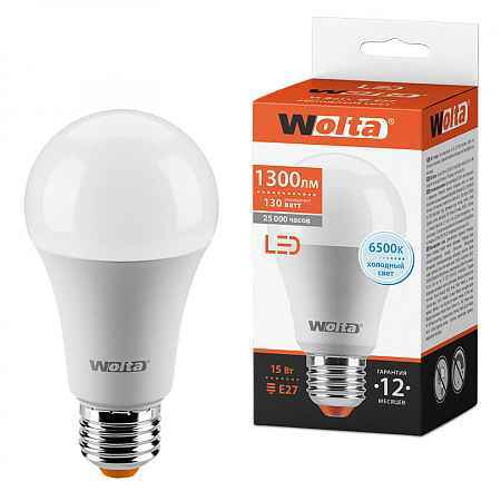 Лампа LED A60 15Вт 1300Лм 6500К Е27 (РФ)