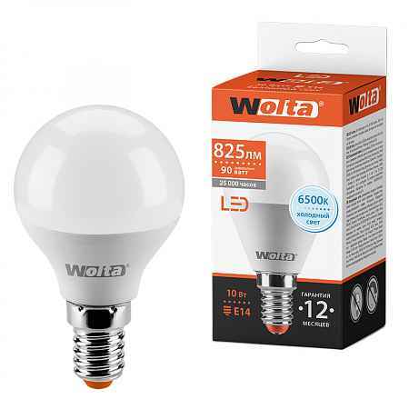 Лампа LED G45 10Вт 825Лм 6500К Е14 (РФ)